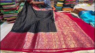 Chickpet Bangalore wholesale silk Sarees||Single saree courier available