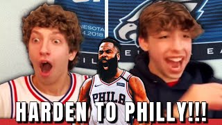 SIXERS FANS LIVE REACTION TO SIXERS TRADING BEN SIMMONS FOR JAMES HARDEN | JAMES HARDEN TRADE