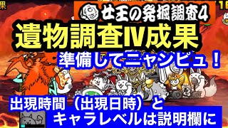 にゃんこ 遺物調査Ⅳ成果 女王の発掘調査4 にゃんこ大戦争 ユーザーランク 23112 キャラレベルと出現時間は説明欄に