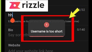 Fix Rizzle || Username is too short Problem Solved