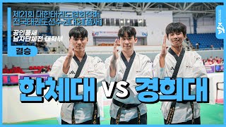 한국체육대학교 vs 경희대학교 | 공인품새 대학부 남자단체전 결승 | 제21회 대한태권도협회장배 전국태권도선수권대회[품새]