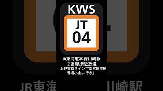 JR東海道本線川崎駅２番線接近放送「上野東京ライン宇都宮線直通普通小金井行き」