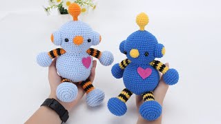 娟娟编织,大孩子也喜欢的毛线机器人玩偶Step by step,easy for beginners DIY Tutorial  crochet robot part.1