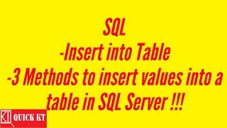 SQL insert into table