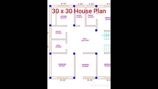 30 x 30 House plan ll 3 bhk ghar ka naksha ll Ranjan Architect ll