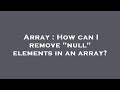 Array : How can I remove 