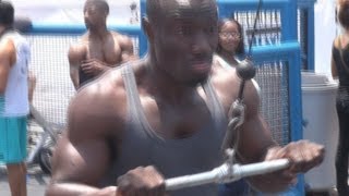 Bada Lekan Backstage at Muscle Beach 7/4/13