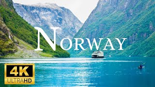 FLYING OVER NORWAY 🇳🇴  ( 4K ULTRA HD HDR VIDEO WITH RELAXING MUSIC FOR STRESS RELIEF 👌