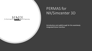 Permas for NX Interface introduction and walkthrough