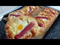 Полнето пециво со јајце и виршла stuffed pastry with egg and hot dog