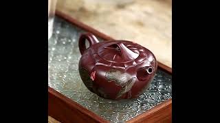 Full Handmade Yixing Purple Clay Teapot [Lotus Pond] | 全手工宜兴紫砂壶 珍藏紫茄泥 [荷塘情趣] - yiqinteahouse.com