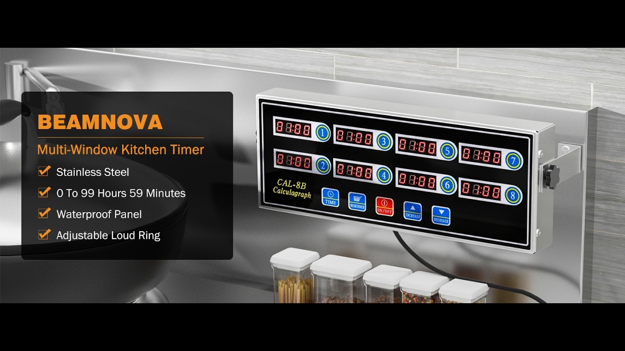 Beamnova 8 Channel Digital Kitchen Timer Commercial Cooking Fryer