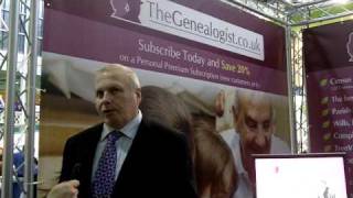Nigel Bayley of TheGenealogist.co.uk at Olympia 2011.