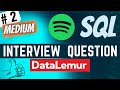SPOTIFY Interview Question Solved - SQL |
