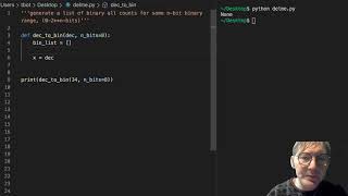 Generate an n-bit binary dictionary