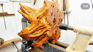 Woodturning - Pig HEAD ??　職人技！木工旋盤で豚？