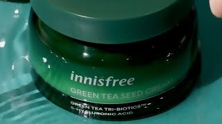 イニスフリーラボ　今回のテクスチャー💡#グリーンティーシードモイストクリーム #innisfreejapan #スキンケア