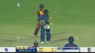 Virat Kohli Wicket Today | Roston Chase Bowled Virat Kohli on 52 | India vs West Indies