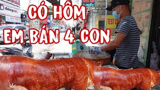 QUÁ KHỦNG khi nghe CAO THỦ chặt heo quay ngày bán 4 con giá từ 180k đến 270k da giòn vỉa hè Sài Gòn