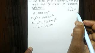 The area of a square is 144 cm^2. Find the perimeter of square.