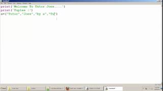 Python Tutorial : Creating And Using a Tuple In Python Tamil Part-9