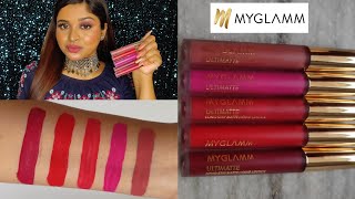 *New* Myglamm Ultimatte Long-Stay Matte liquid lipstick||Swatched in Natural light||Shilpa Kar