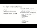 How to Create a Topic Sentence