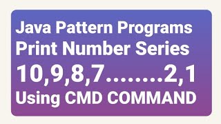 Java Number Pattern Program. Print Number Series 10,9,8,7......1,0 in Arrow Shape. #java_programming