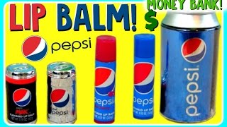 PEPSI Lip Balm!  Pepsi Soda Flavored LIP BALM with CASH MONEY BANK! Review Unboxing Fun Video!