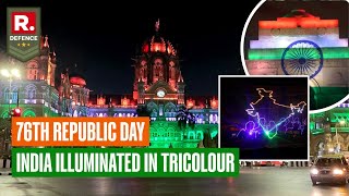 Indian Monuments and Government Buildings Illuminate in Tricolour on The Eve of 76th Republic Day