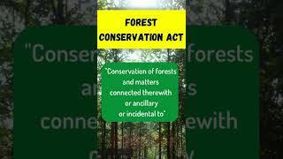 Forest Conservation Act, 1980 | Environmental Studies | EVS #shorts #educational