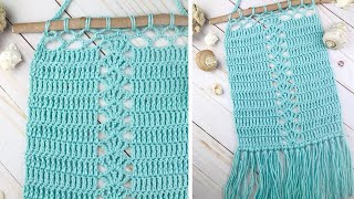 Seaside Wall Hanging FREE Crochet Pattern | Lacy Boho Crochet Wall Hanging