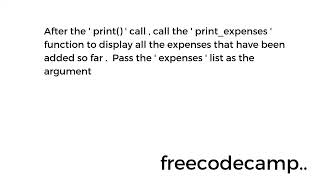 Learn Lambda Functions by Building an Expense Tracker |Python Beta Cert | Step 35