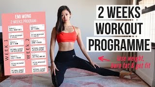 2 Weeks Workout Program to Lose Weight, Get Abs & Burn Fat (Arms, Belly, Back, Leg) ~ Emi