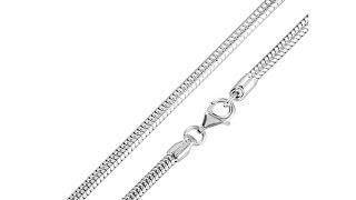 MATERIA Damen Schlangenkette Sterling Silber 3,2mm rhodiniert #K28