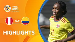 CONMEBOL Sub17 FEM 2022 | Perú 0-7 Colombia | HIGHLIGHTS