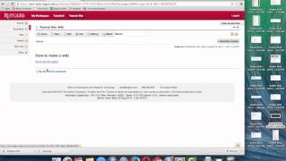 Sakai Tutorial: How to use the Wiki Tool