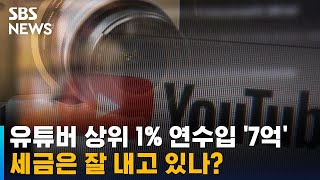 유튜버 상위 1% 연수입 7억…세금은 잘 내고 있나? / SBS