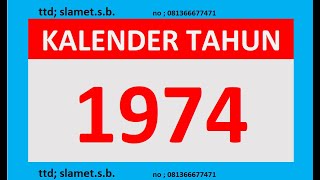 kalender tahun 1974 lengkap weton dean pasaran + gerhana