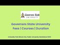 Governors State University - USA | Courses | Tuition Fees | Duration