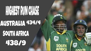 Highest Run Chase 438 Match South Africa vs Australia - Cricseen