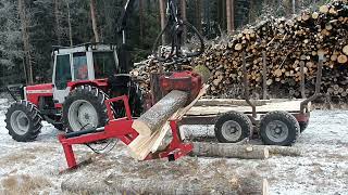 Puun halontaa wood splitting MF 699