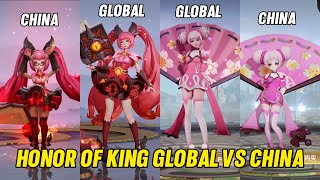 HONOR OF KING GLOBAL VS HONOR OF KING CHINA SERVER HERO COMPARISON SIDE BY SIDE