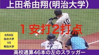 【千葉ロッテマリーンズドラフト1位】上田希由翔（明治大学）全打席ハイライト　4打数1安打2打点