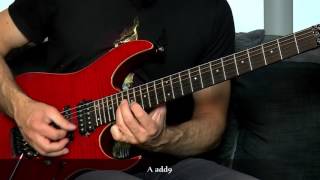 Arpèges horizontaux add9 en alterné / Horizontal add9 arpeggios using alternate picking