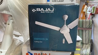 BAJAJ ENERGOS 26 BLDC Ceiling Fans 26W High Speed 5 Star ⭐️ Energy Saver Fan 5 Year Free Waranty