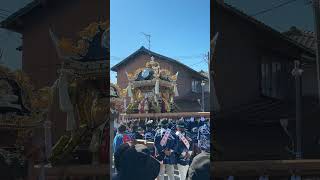 魚吹八幡神社秋季例祭2024年10月21日宵宮 長松 村練り ちょいヒヤリ