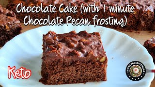 Amazing 1-minute chocolate pecan frosting with a soft, fluffy, moist & guiltfree chocolate cake.