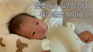 [vlog#19] 생후 1개월 아기 브이로그 | 생후43일-47일 | 육아브이로그 | 아기와 산책 | 20대부모 브이로그