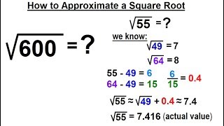 Algebra - Ch. 17: Roots and Radicals (4 of 20) How to Approximate a Square Root